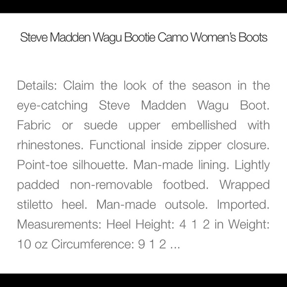 🔴Camo Wagu booties by Steve Madden - Picture 5 of 6
